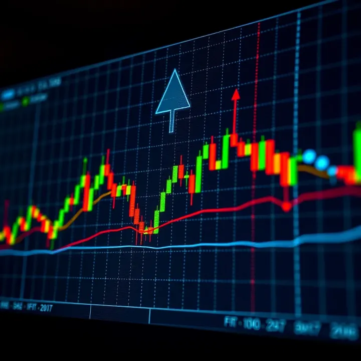 Visual Representation of Market Price Trends Using Candlestick Patterns Chart demonstrating upward and downward price trends with candlestick patterns